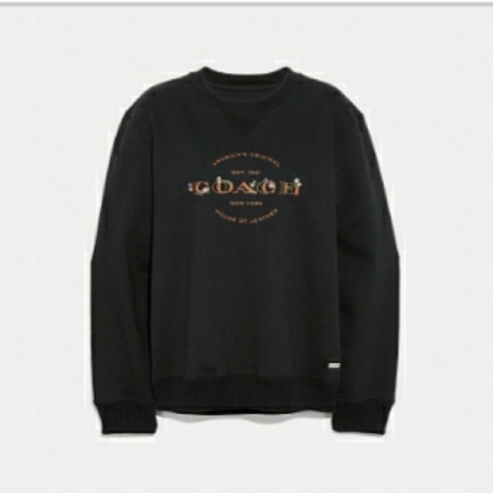 🚫SOLD🚫Coach Women's Logo Sweatshirt XL Black NWT - Picture 2 of 8
